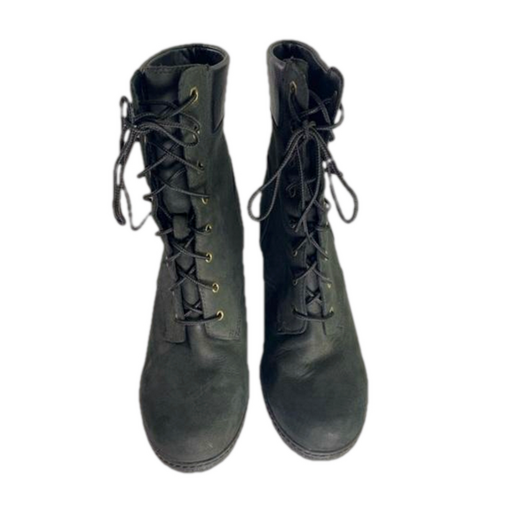 Timberland Black Leather Suede Glancy 3.5” Heel 8432A 4834 Size 10 EUC - Picture 4 of 16